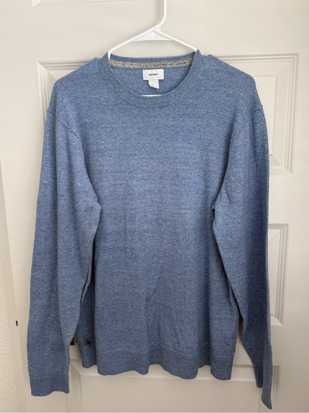 Old Navy Men’s Large Blue Long Sleeve Shirt Cotton Blend Casual Classic Pullover